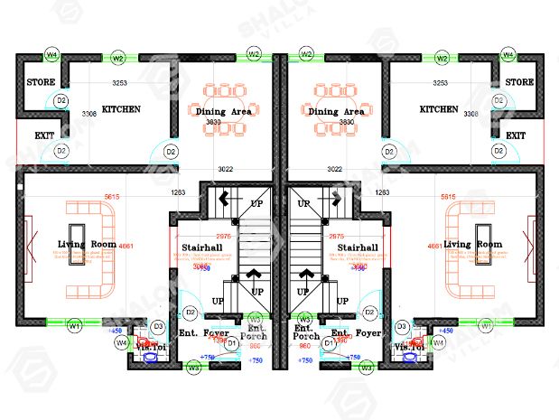 3 BEDROOM SEMI DETACHED DUPLEX 250 SQM 